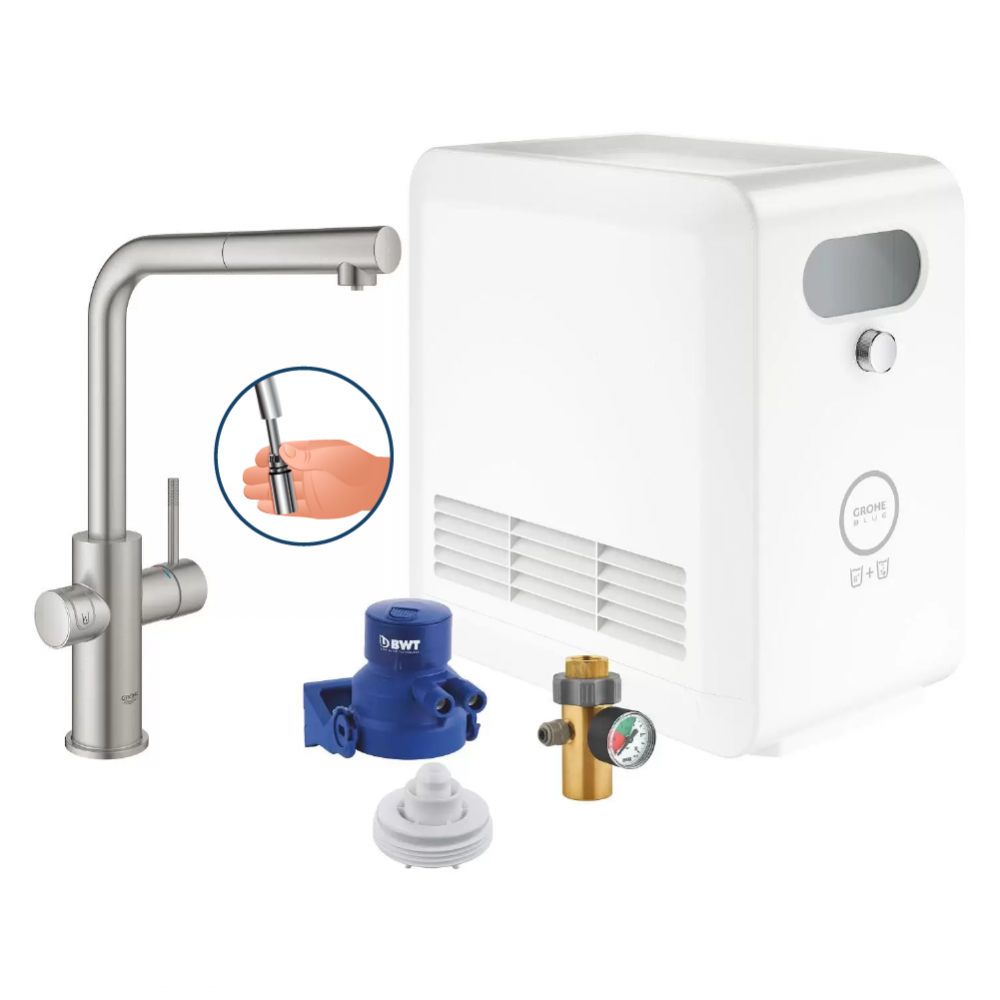 GROHE Blue Professional - L-tut - Uttrekkbar - Supersteel