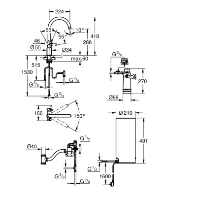 GROHE Red Duo - Krom - C-tud - Str. L