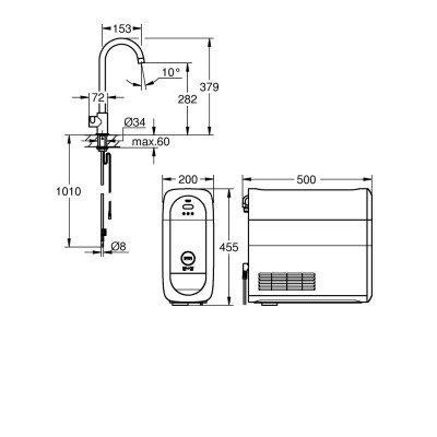 GROHE Blue Home Mono - C-tut - Krom