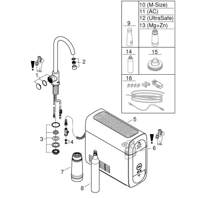GROHE Blue Home Mono - C-tut - Krom