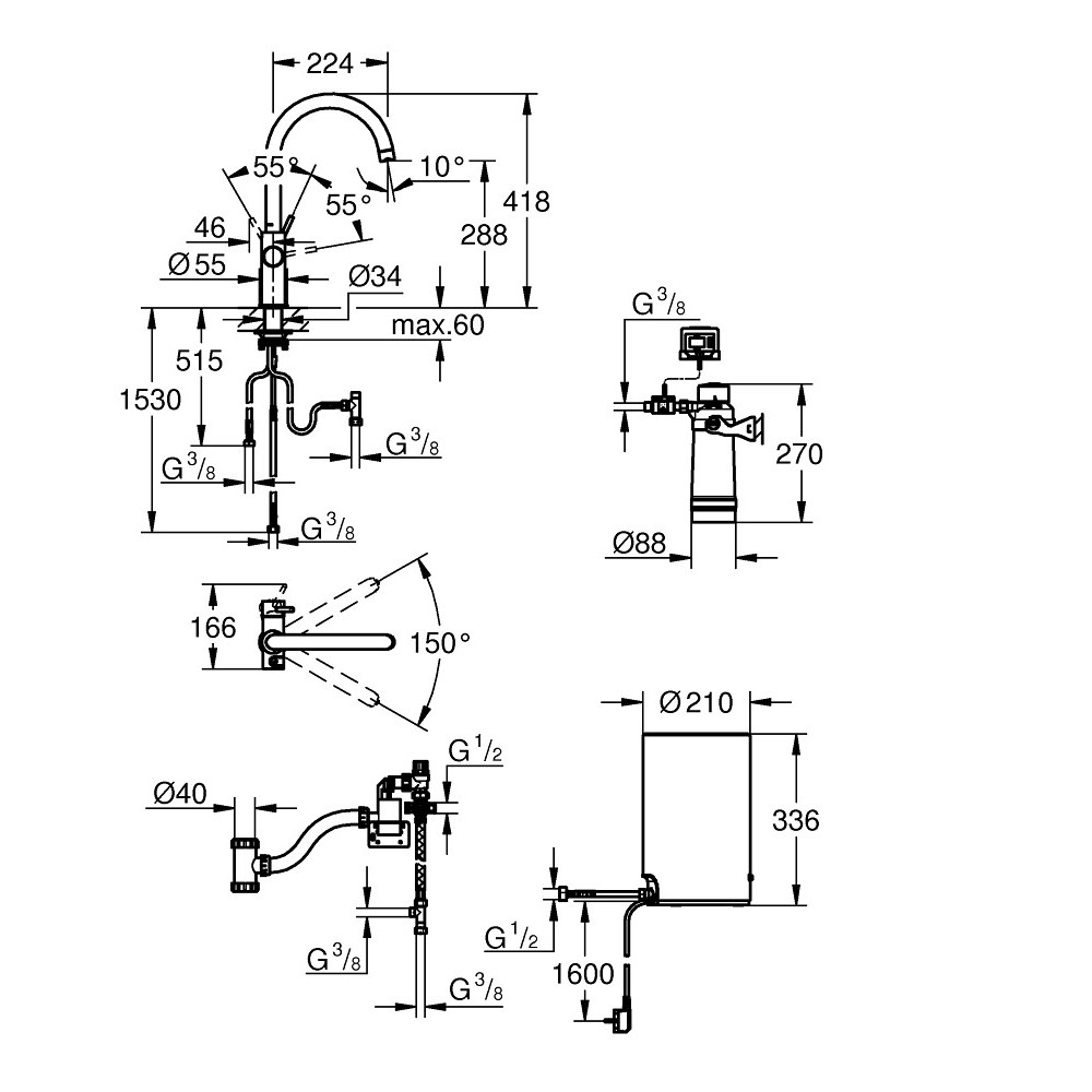 GROHE Red Duo - Krom - C-tud - Str. M