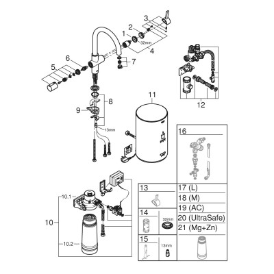 GROHE Red Basic model - C-tut - Krom