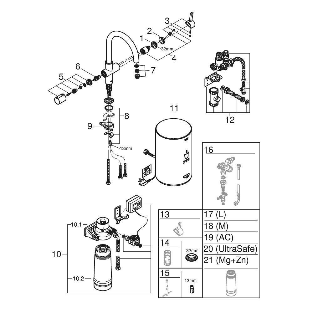 GROHE Red Basic model - C-tut - Krom