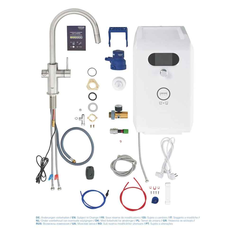 GROHE Blue Professional - C-tut - Uttrekkbar - Supersteel GROHE Blue Pro
