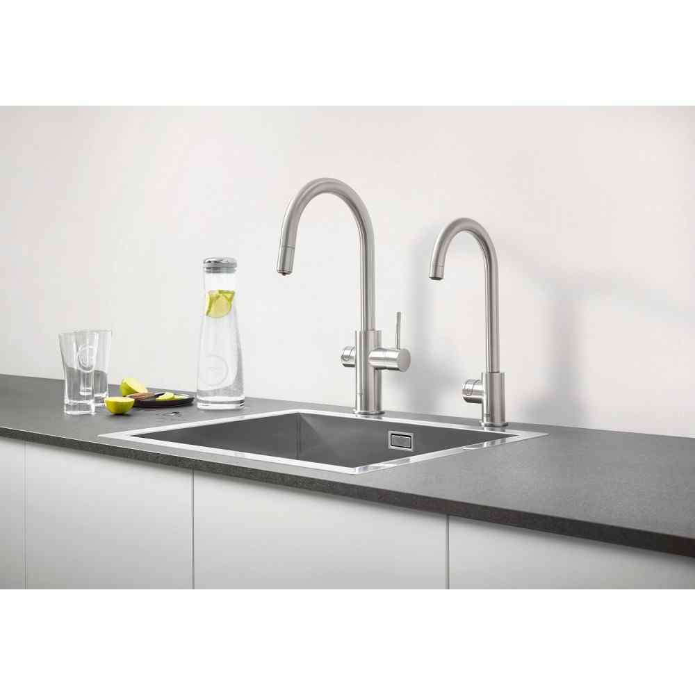GROHE Blue Professional - C-tut - Uttrekkbar - Supersteel GROHE Blue Pro